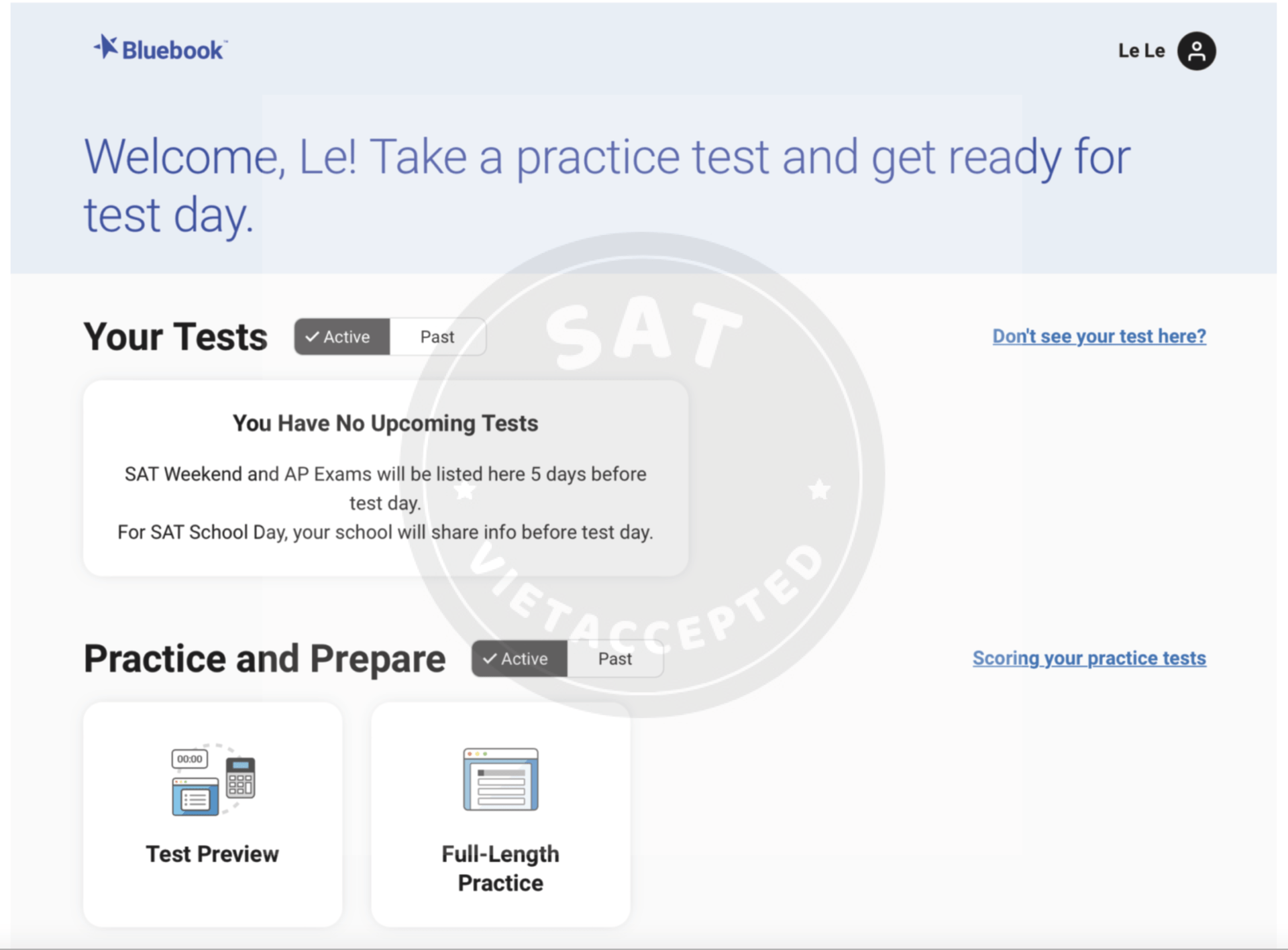 SAT Admission Ticket và chuẩn bị ngày thi SAT VietAccepted